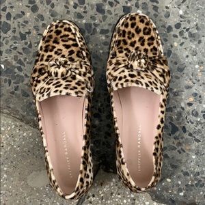 Loeffler Randall leopard knot loafers